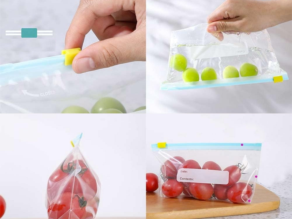 Återanvändbara förvaringspåsar med zip 600 ml 20-pack PE
