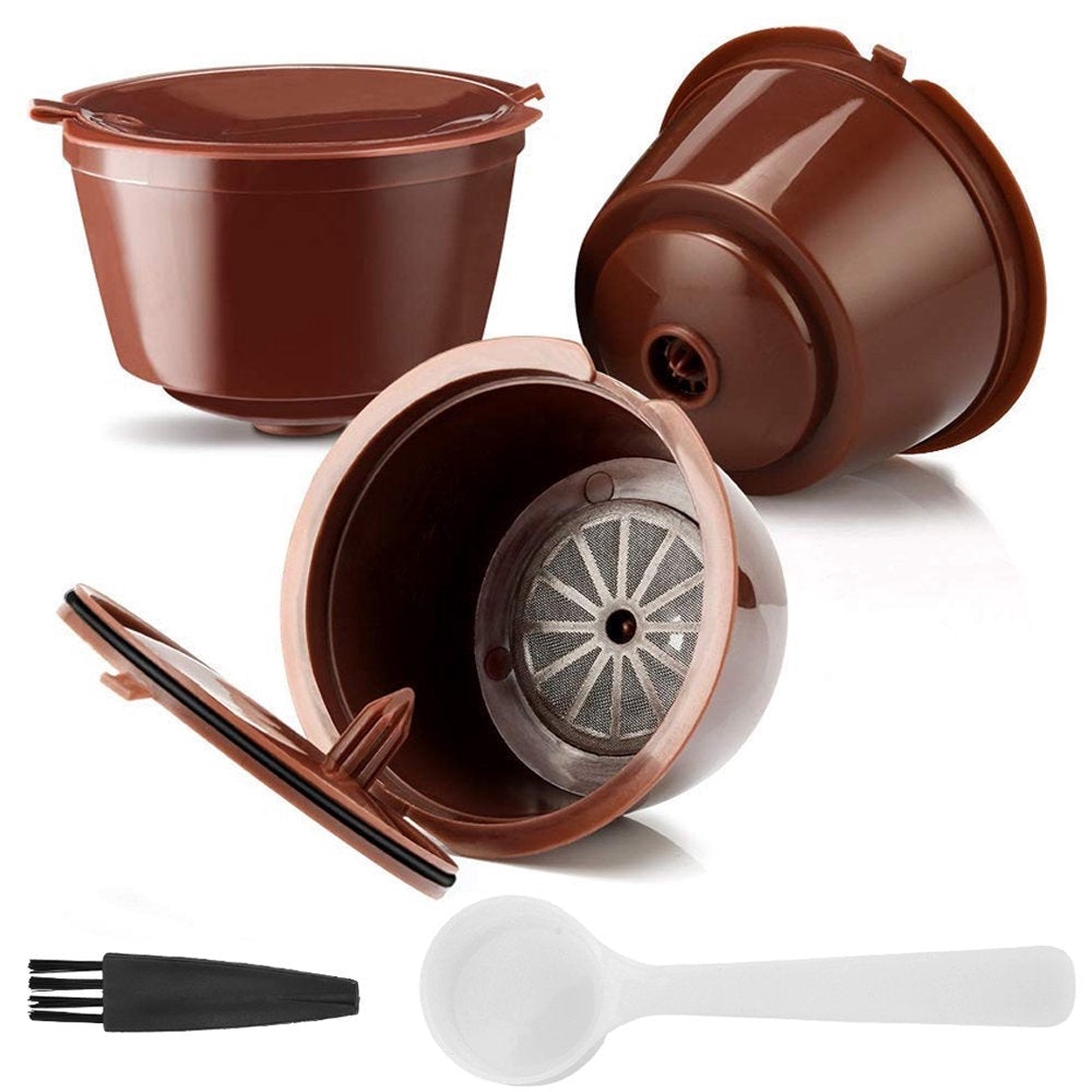 Återanvändbara kaffekapslar för Dolce Gusto 3-pack + måttkopp/borste