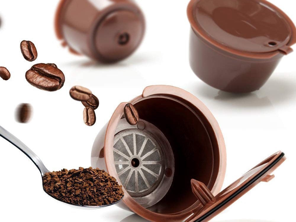 Återanvändbara kaffekapslar för Dolce Gusto 3-pack + måttkopp/borste