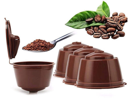 Återanvändbara kaffekapslar för Dolce Gusto 3-pack + måttkopp/borste