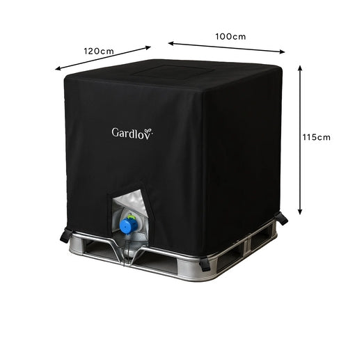 Överdrag för IBC 1000L tank 120x100x115 cm svart UV- och vattentåligt