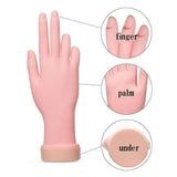 Övningshand för nagelträning i silikon 24,5 cm beige