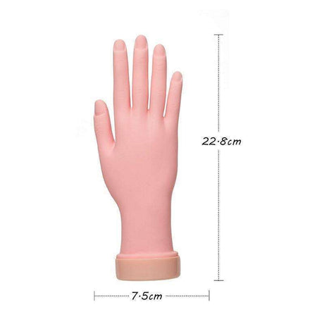 Övningshand för nagelträning i silikon 24,5 cm beige