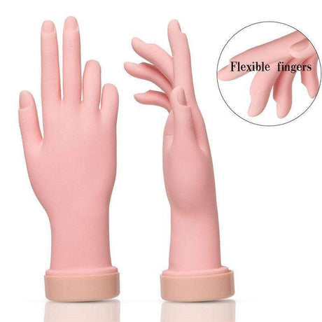 Övningshand för nagelträning i silikon 24,5 cm beige