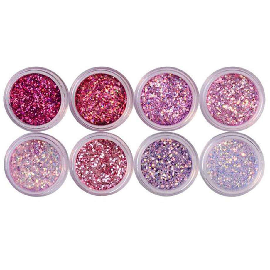 8st glitter mix rosa / lila