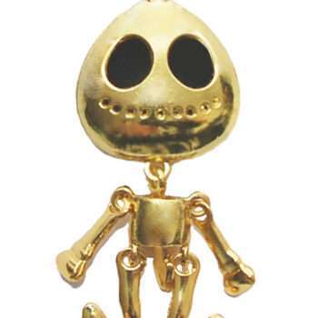 Halsband Skelett Guld skull skeleton vintage retro mode