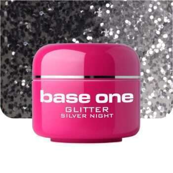 Base one - Glitter - Silver night 5g UV-gel