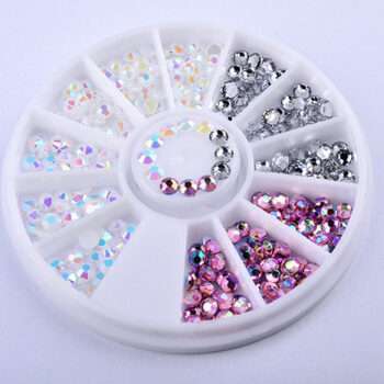 Rhinestone 2mm - Rosa, vit, silver