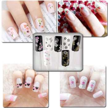 10st ark Blommor självhäftande nageldekorationer