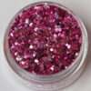 Nagelglitter - Hexagon - Tvåfärgad cerise/silver - 8ml - Glitter