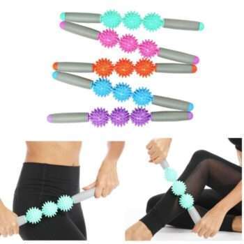 Gym 3 Point Spiky Ball Muscle Massage Roller Yoga Stick Body