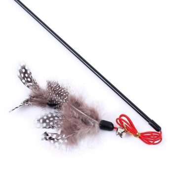 Kattleksak med Bruna fjädrar - Cat toy