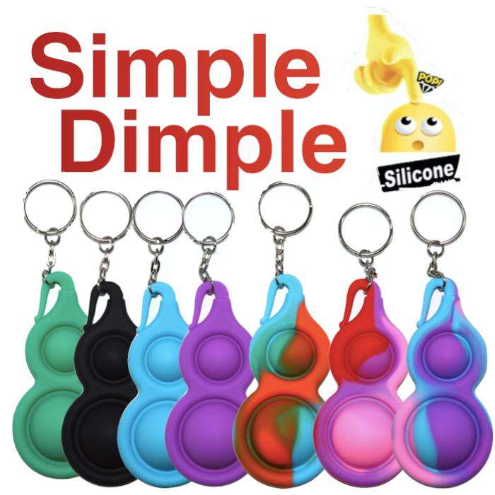 2-pack Simple dimple, MINI Pop it Fidget Finger Toy - Keychain