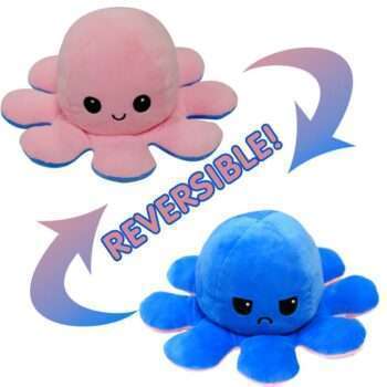 Dubbelsidig vändbar bläckfisk plyschleksaker, Reversible Octopus