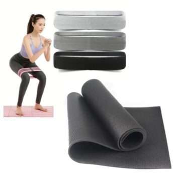 Träningskit - Yoga mat/yoga matta, 3-st Booty band, Träningsband