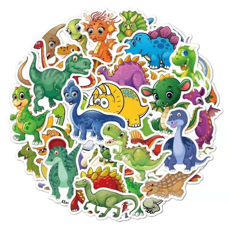 50st tickers klistermärken - Djur motiv - Cartoon - Dinosaurie