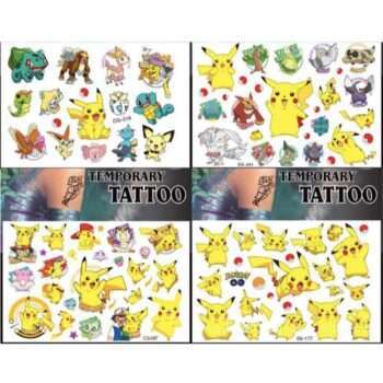 Pokémon tatueringar - 4 ark - Barn tatueringar - Pikachu