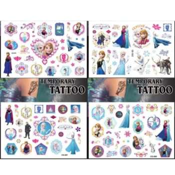 Frozen tatueringar - 4 ark - Barn tatueringar