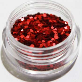 Nagelglitter - Hexagon - Röd matt - 8ml - Glitter