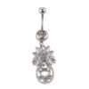 Navelpiercing silver diamant bubblor