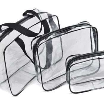 3st Necessär genomskinlig transparent sminkväska