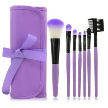 7st sminkborstar, professionellt make up set med fodral