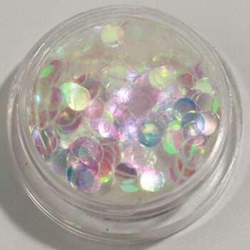 Nagelglitter - Runda/Dots - Vit rainbow - 8ml - Glitter