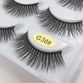 5-par lösögonfransar - 3D faux mink - G309