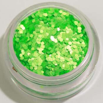 Nagelglitter - Hexagon - Neon grön (matt) - 8ml - Glitter