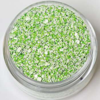 Nagelglitter - Hexagon - Tvåfärgad grön/vit - 8ml - Glitter