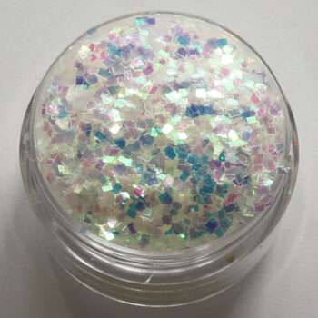 Nagelglitter - Fyrkanter/Square - Vit rainbow - 8ml - Glitter