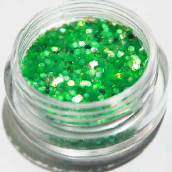 Nagelglitter - Hexagon - Neon grön - 8ml - Glitter