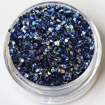 Nagelglitter - Hexagon - Tvåfärgad blå/silver - 8ml - Glitter