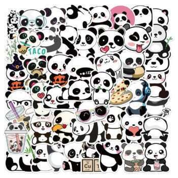 50st Animal Graffiti Stickers Vattentät Laptop Skate - Panda