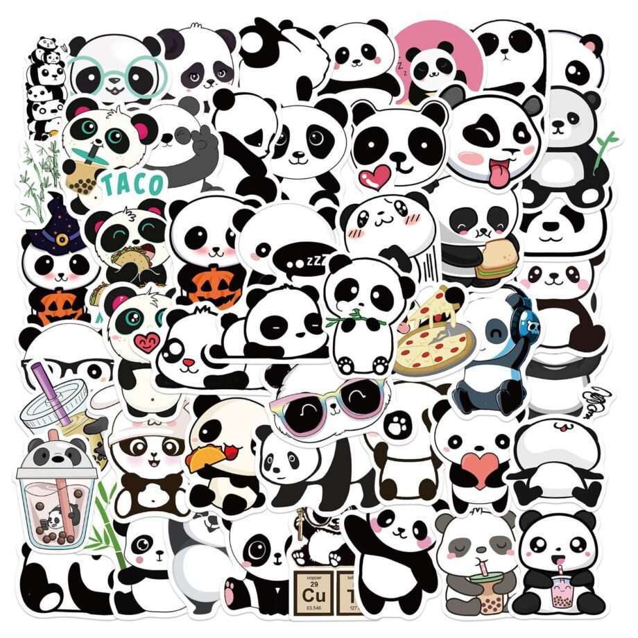 50st Animal Graffiti Stickers Vattentät Laptop Skate - Panda