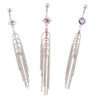 Navelpiercing silver diamant strass