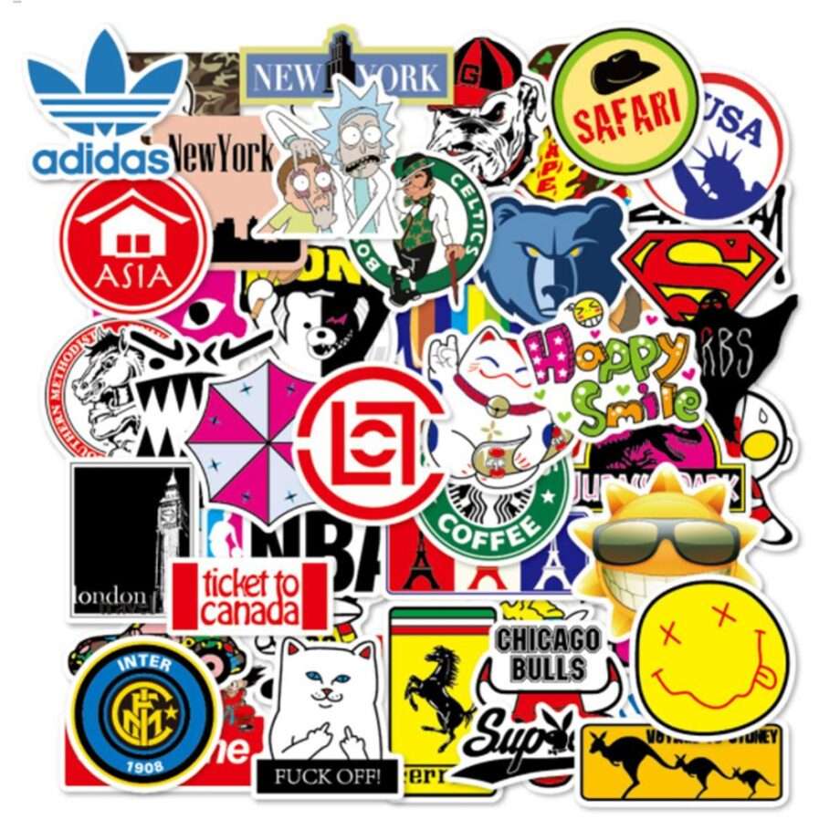 100st Mode Graffiti Stickers Vattentät Laptop Bagage Skate