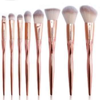 8st Sminkborstar - Rosé guld - Makeup brushes