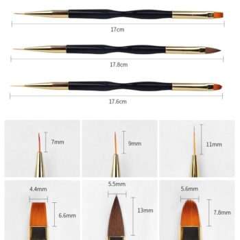 3st Akryl/UV Penslar naglar - Twist - Guld