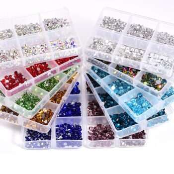 6st Rhinestone i olika storlekar - Zirkon - Nageldekorationer