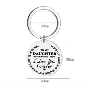 Nyckelring "To my daughter" - Rostfritt stål - Till min dotter