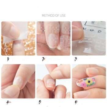 240st Dubbelsidigt False Nail Art Tejplim - Nagellim