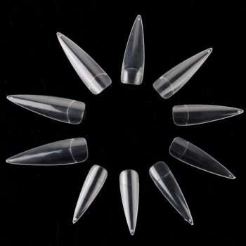500st nageltippar stiletto extra lång tippar lösnaglar nageltips