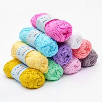 10-pack Bomullsgarn, Cotton Knitting, Crochet Yarn 49m/rulle