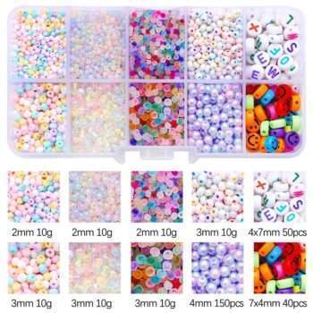 Seed beads - 2-4mm - 3100st - Färgglada - Bokstavspärlor