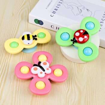 3 st Baby Sugkopp Spinner Leksaker Fidget Spinner Badleksaker