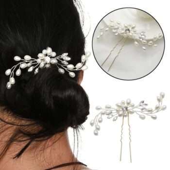 Elegant Bröllopshårnål med Pärlor / Blomma