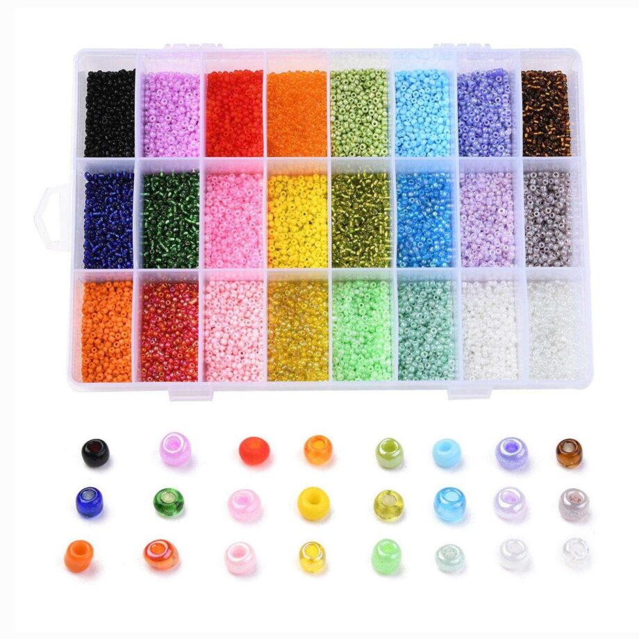 DIY - Pärllåda - Seed beads - 2mm -19000st- Smyckestillverkning