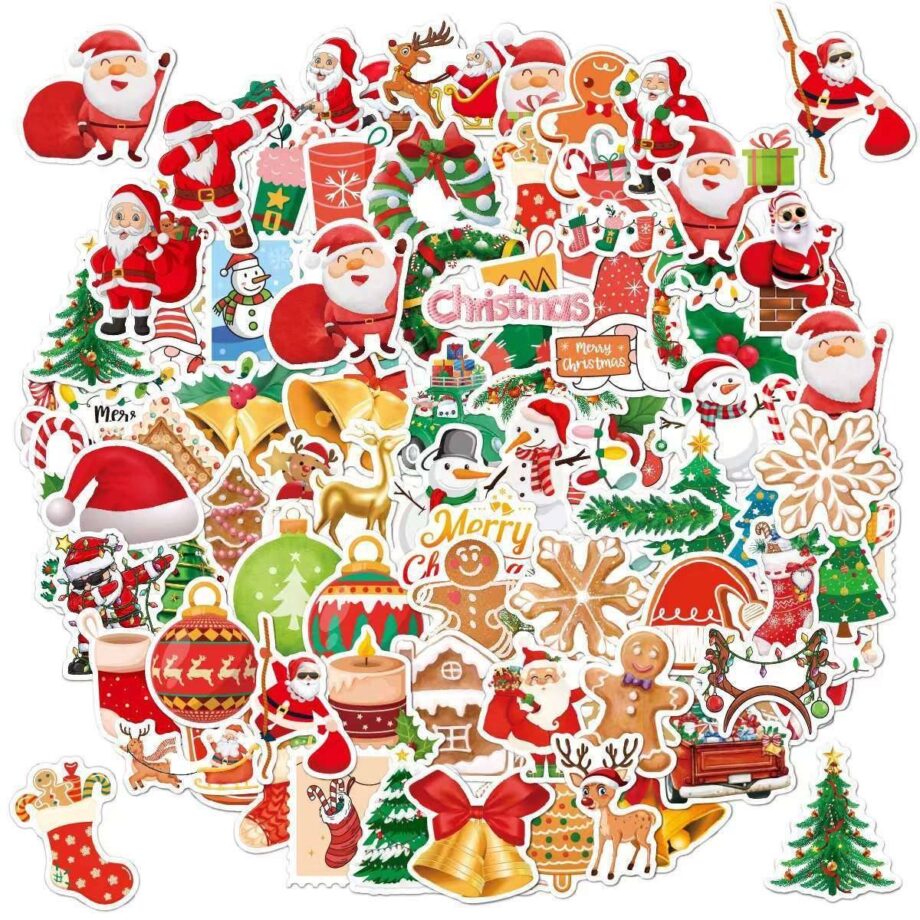 100st julstickers stickers klistermärken - Juldekorationer