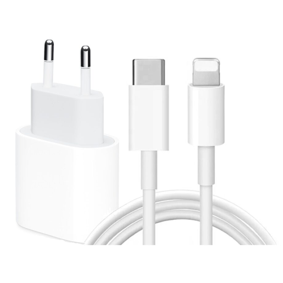 iPhone Laddare Snabbladdare - Adapter + Kabel 20W USB-C 2m